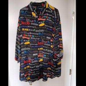 Balenciaga TV Logo Oversized Sport Shirt